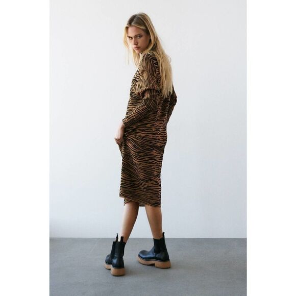 ZARA JACQUARD KNIT DRESS ANIMAL PRINT LIMITED EDITION - Picture 2 of 7